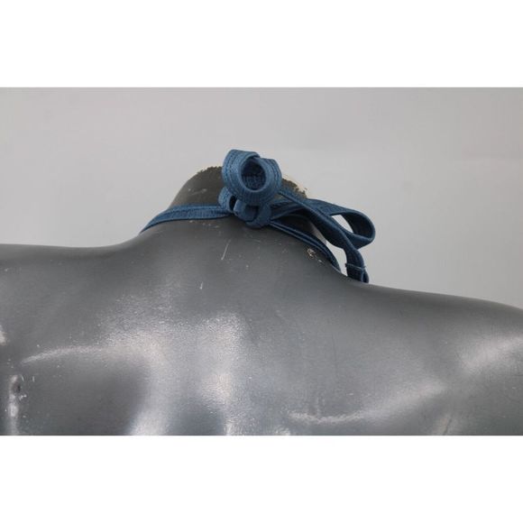 HEAT SHINY BLUE ONE PIECE M STRAPPY SWIMSUIT WOMENS OPEN BACK - Picture 9 of 11